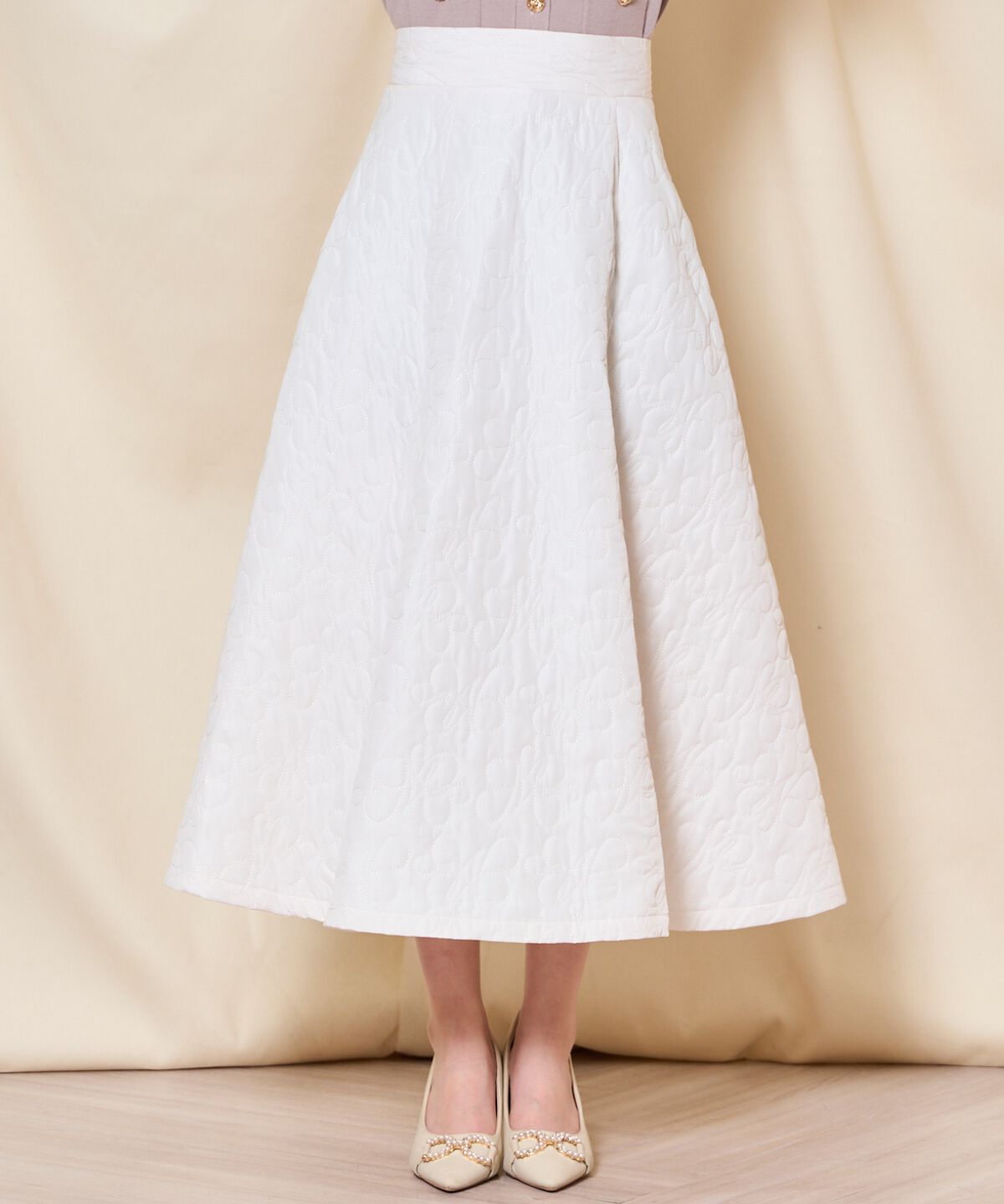 WILLSELECTION「キルティングボリュームフレアスカート」|フレア|