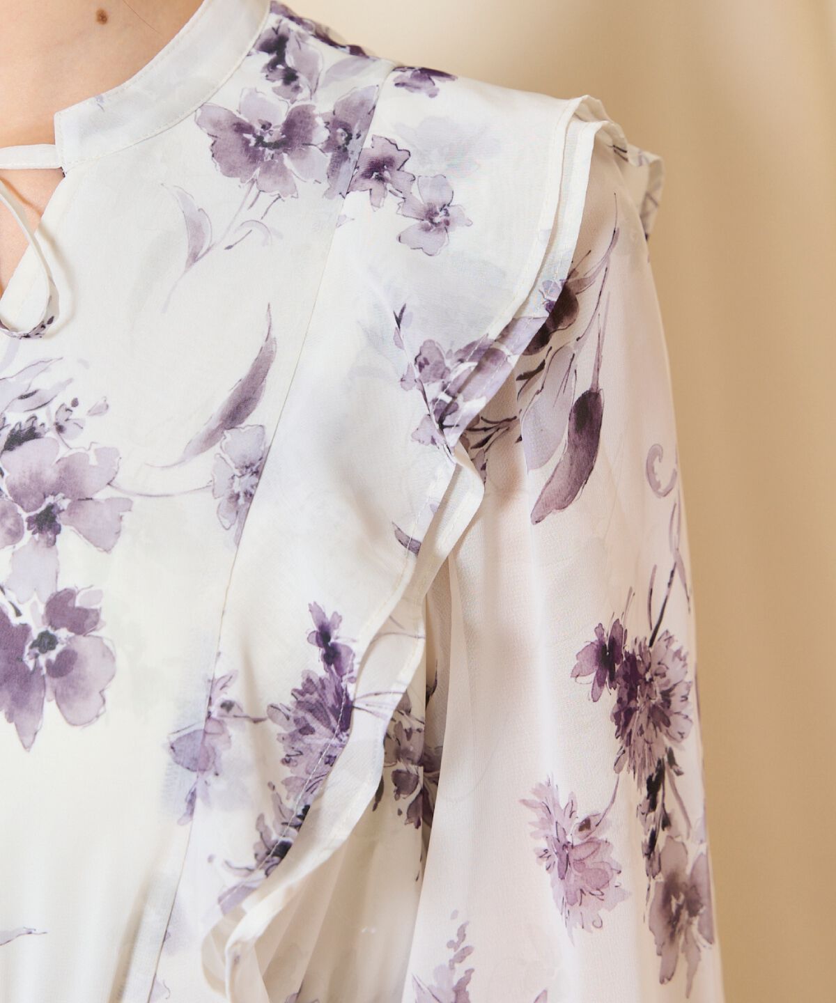 WILLSELECTION「フラワープリントウエストシャーリングワンピース」|ワンピース|