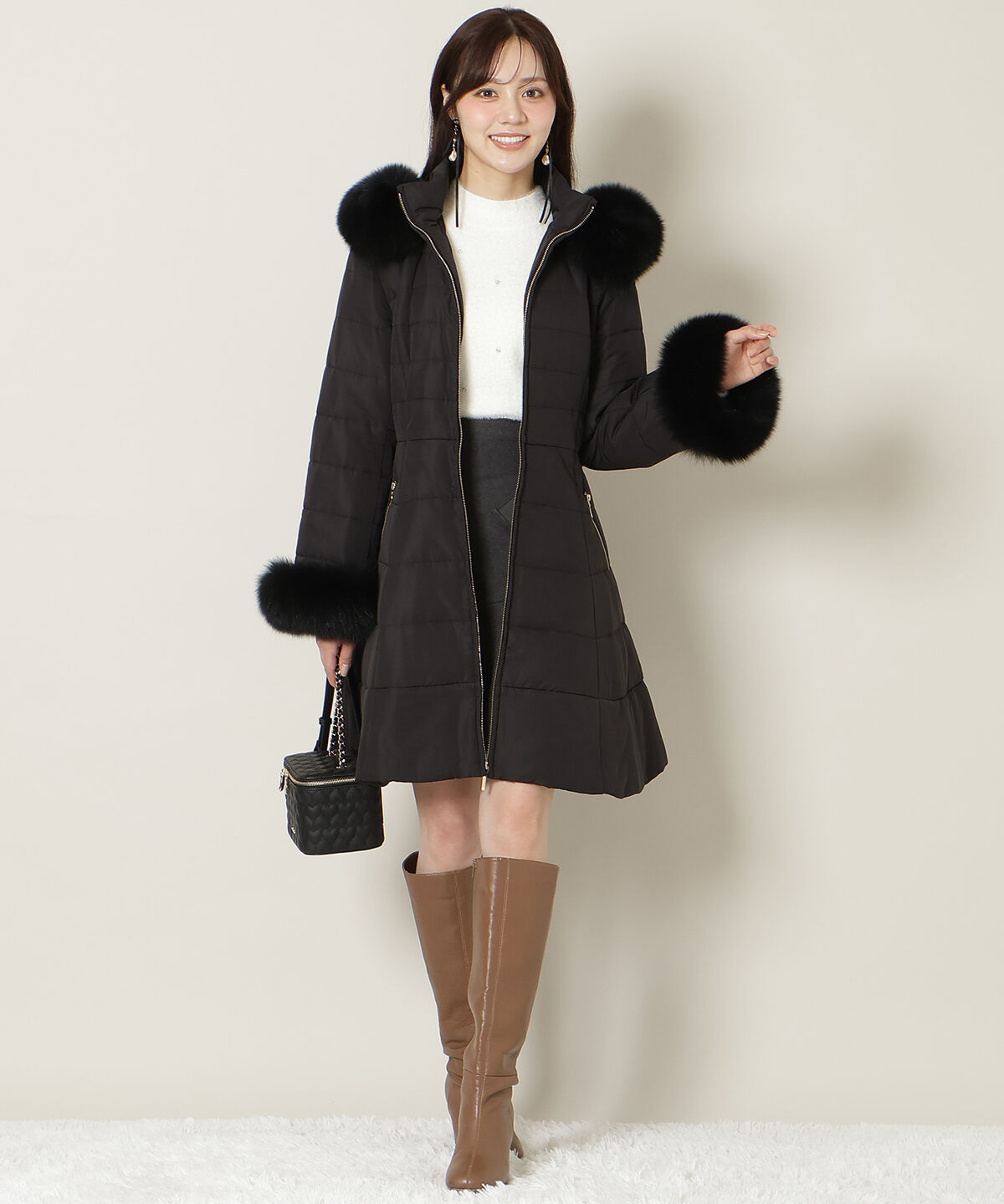 WILLSELECTION「フォックスファーキルティングフレアコート」|その他|