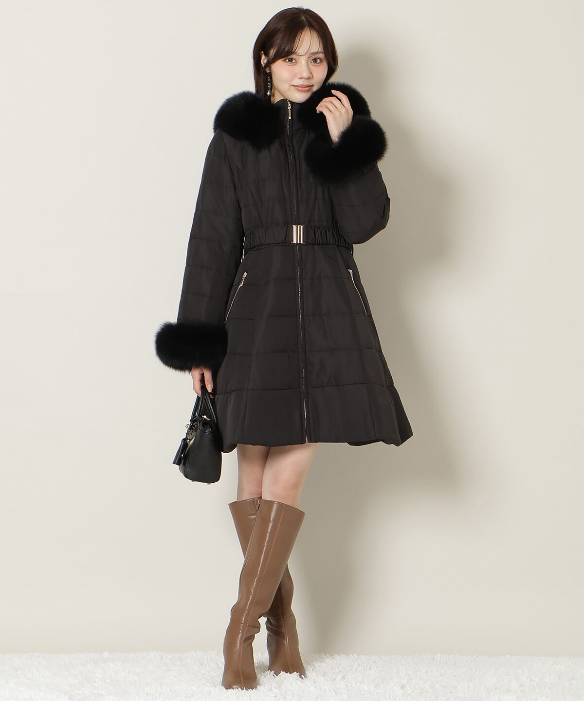 WILLSELECTION「フォックスファーキルティングフレアコート」|その他|