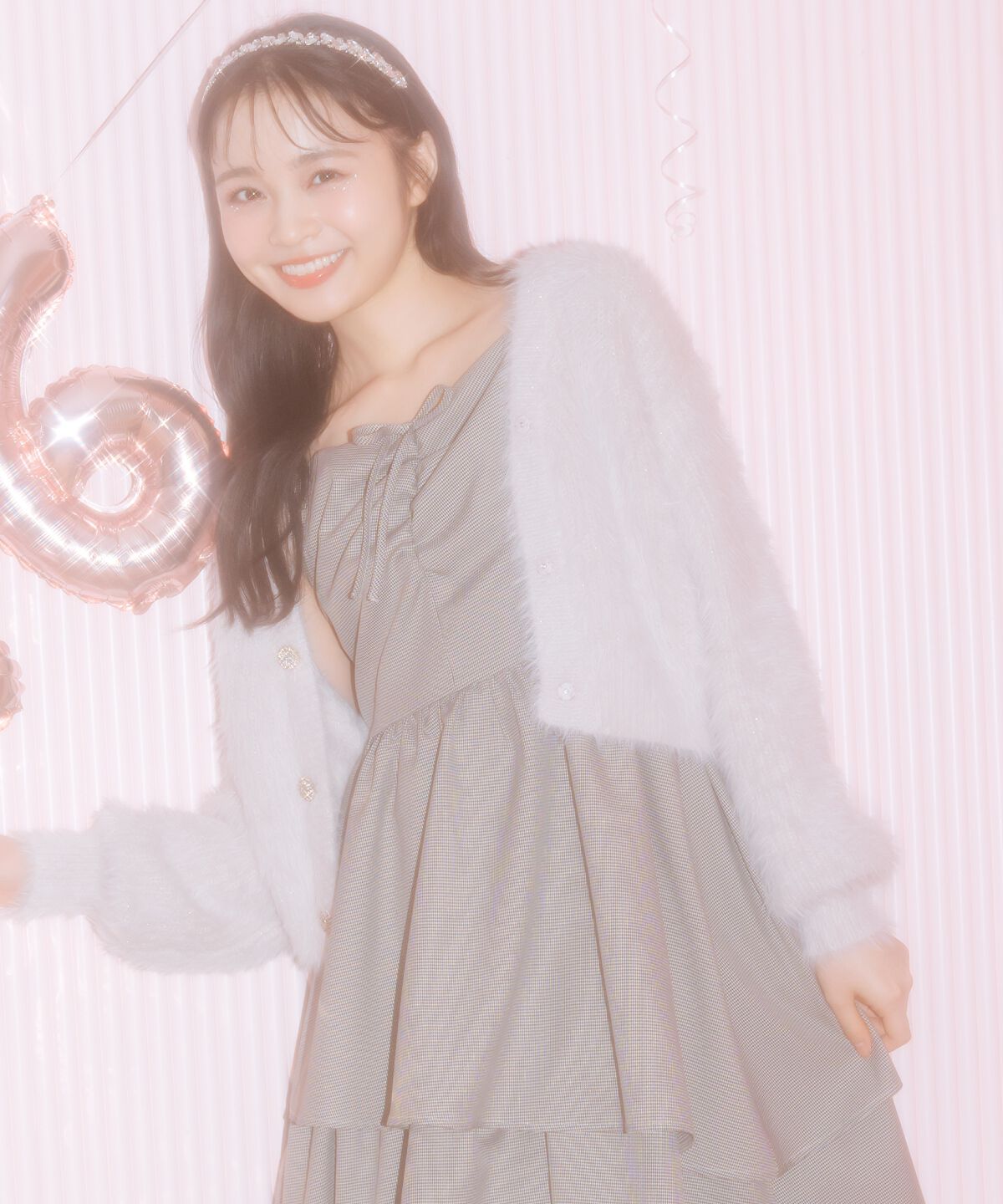 WILLSELECTION「Vネックラメフェザーカーディガン」|カーディガン|