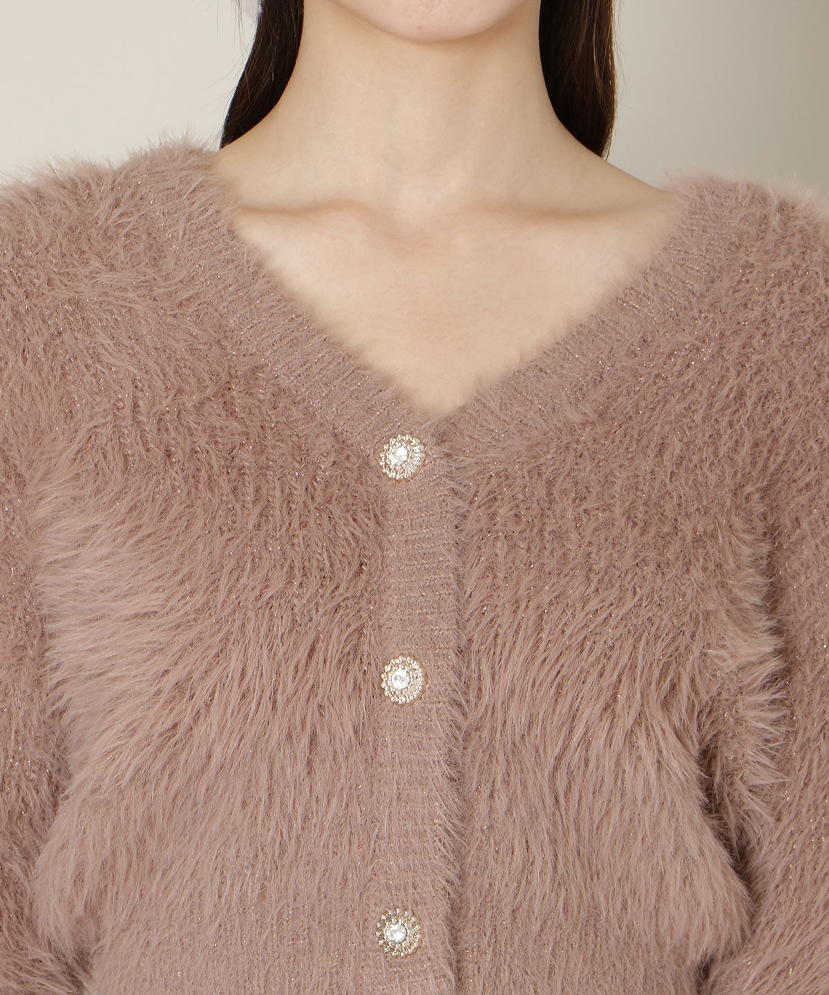 WILLSELECTION「Vネックラメフェザーカーディガン」|カーディガン|