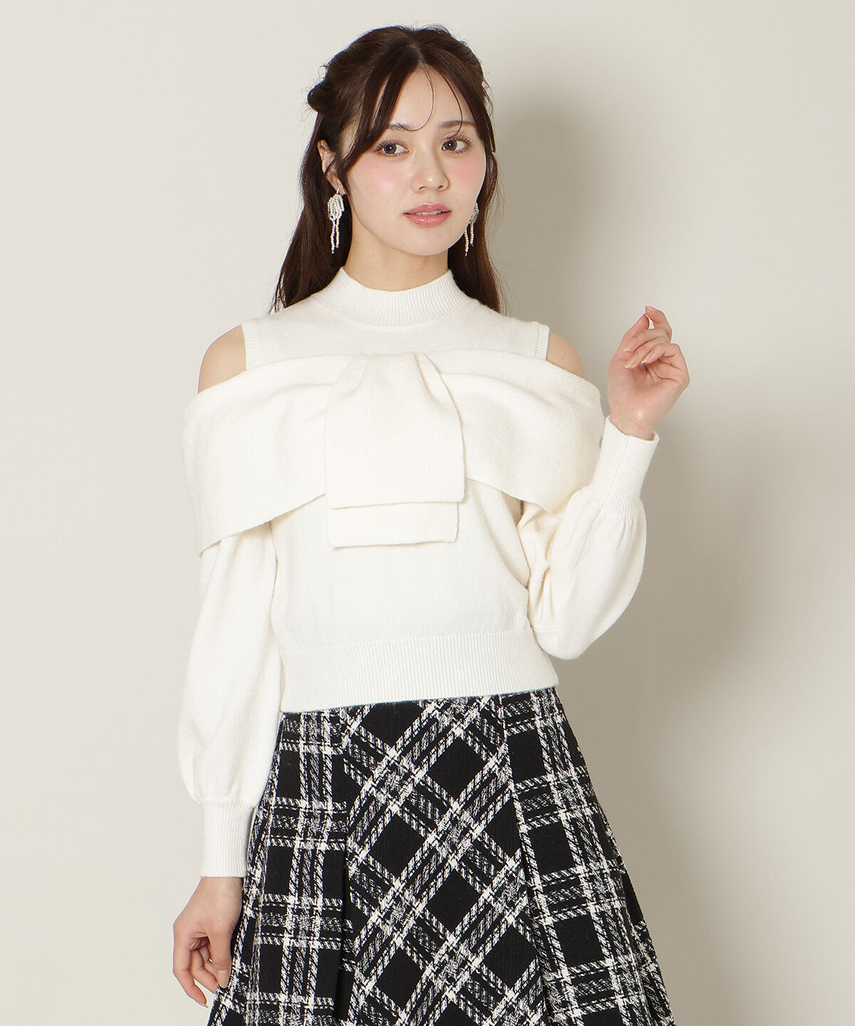 WILLSELECTION「ツイストリボンオフショルニット」|ニット・セーター|