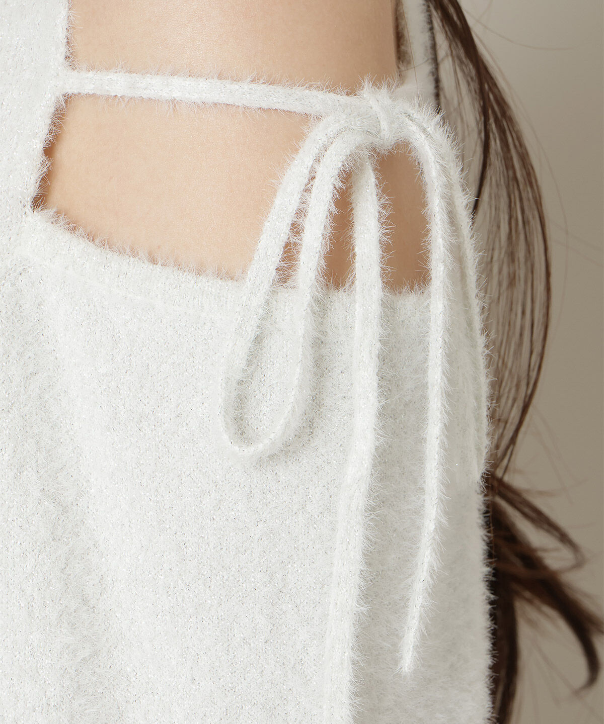 WILLSELECTION「オープンショルダーラメフェザーニット」|ニット・セーター|