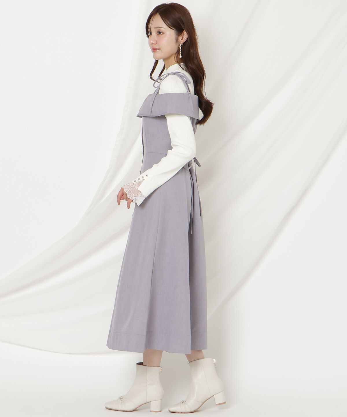 WILLSELECTION「リボンストラップオフショルキャミワンピース」|ワンピース|