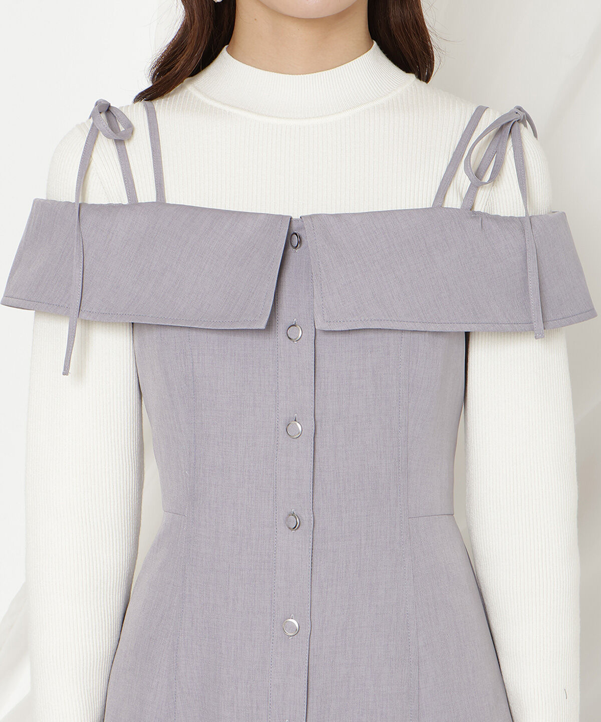 WILLSELECTION「リボンストラップオフショルキャミワンピース」|ワンピース|