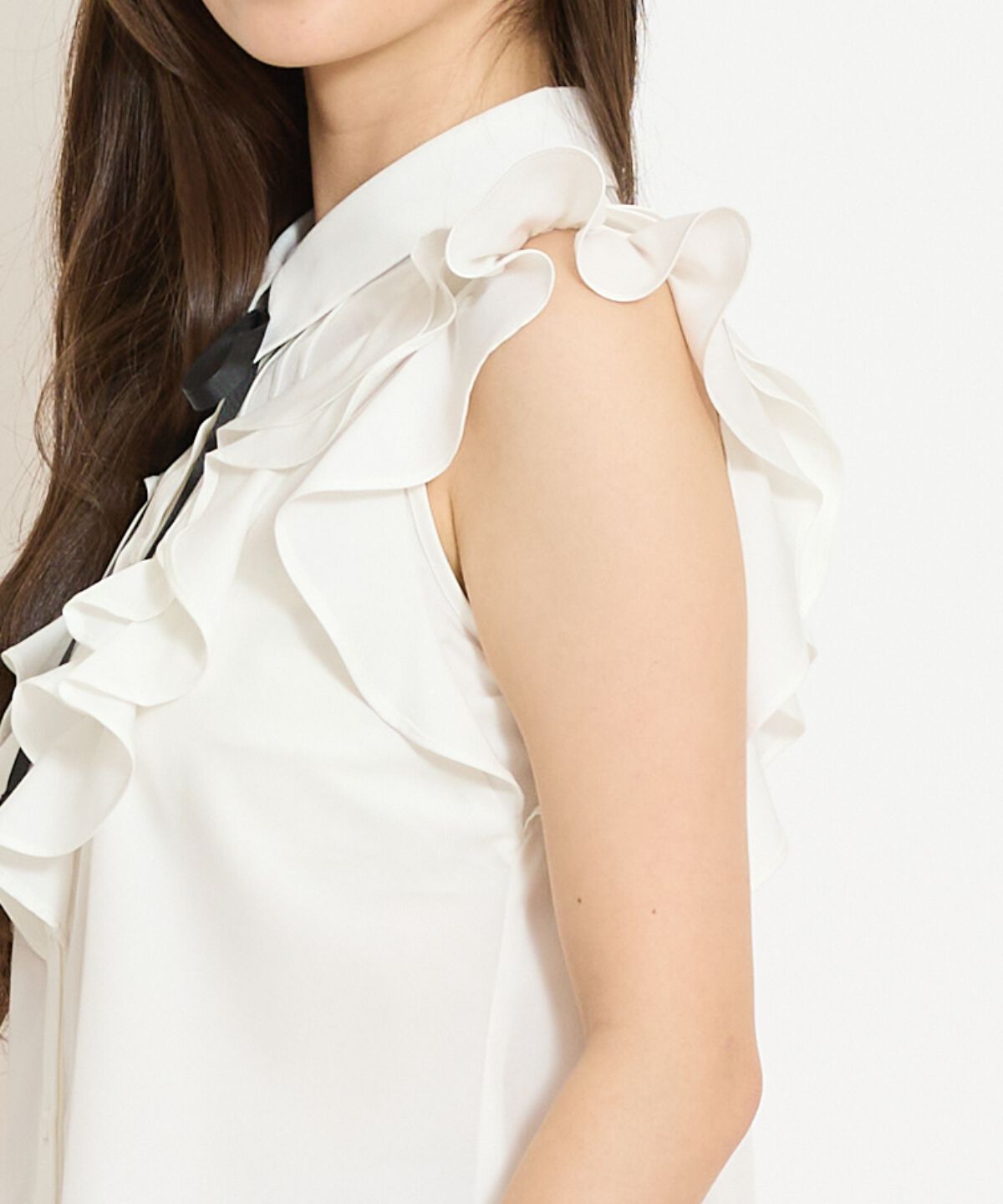 WILLSELECTION「ラッフルフリルノースリーブブラウス」|シャツ・ブラウス|