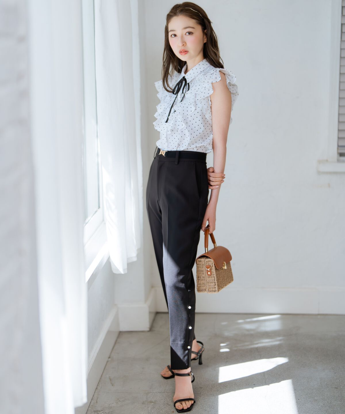 WILLSELECTION「ラッフルフリルノースリーブブラウス」|シャツ・ブラウス|