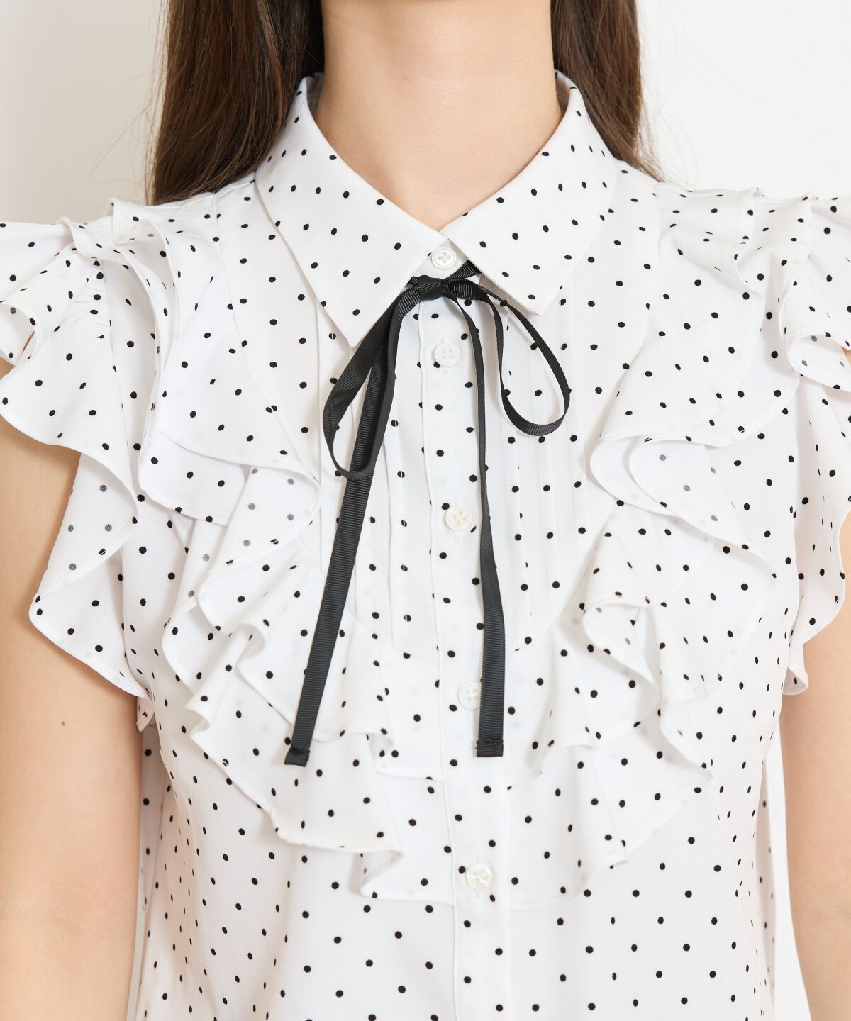 WILLSELECTION「ラッフルフリルノースリーブブラウス」|シャツ・ブラウス|