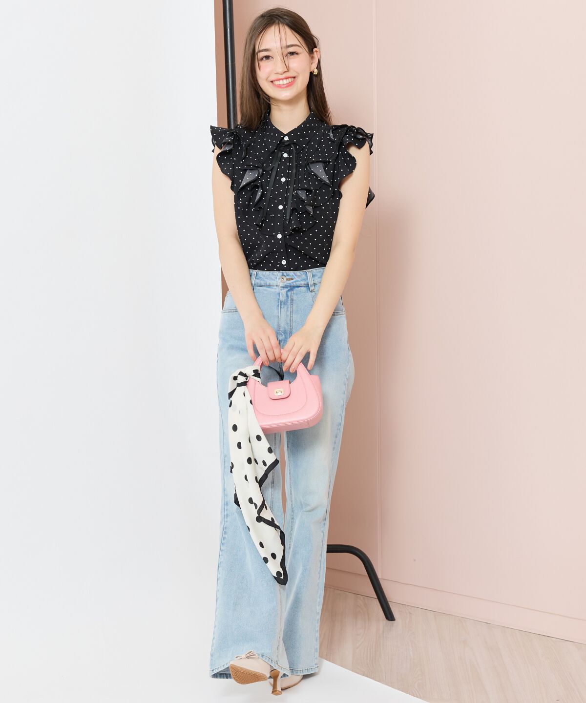 WILLSELECTION「ラッフルフリルノースリーブブラウス」|シャツ・ブラウス|