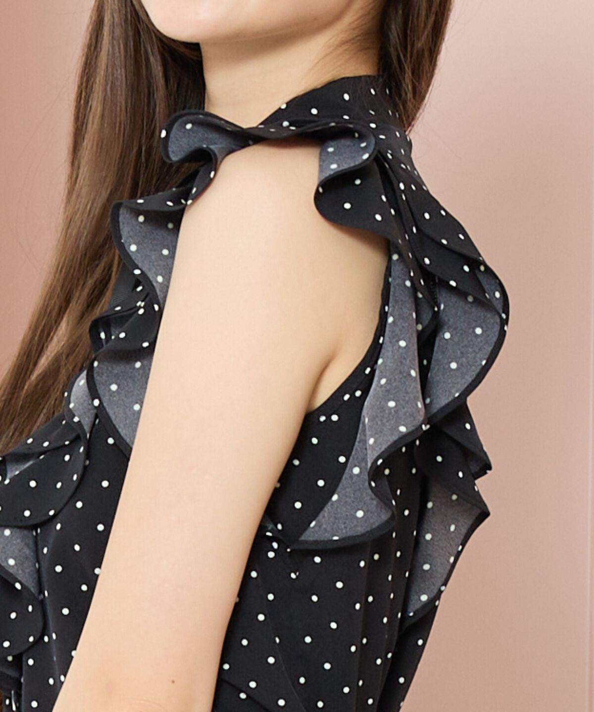 WILLSELECTION「ラッフルフリルノースリーブブラウス」|シャツ・ブラウス|