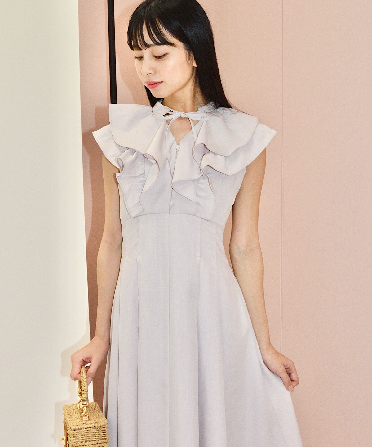 WILLSELECTION「ナローリボンラッフルフリルワンピース」|ワンピース|