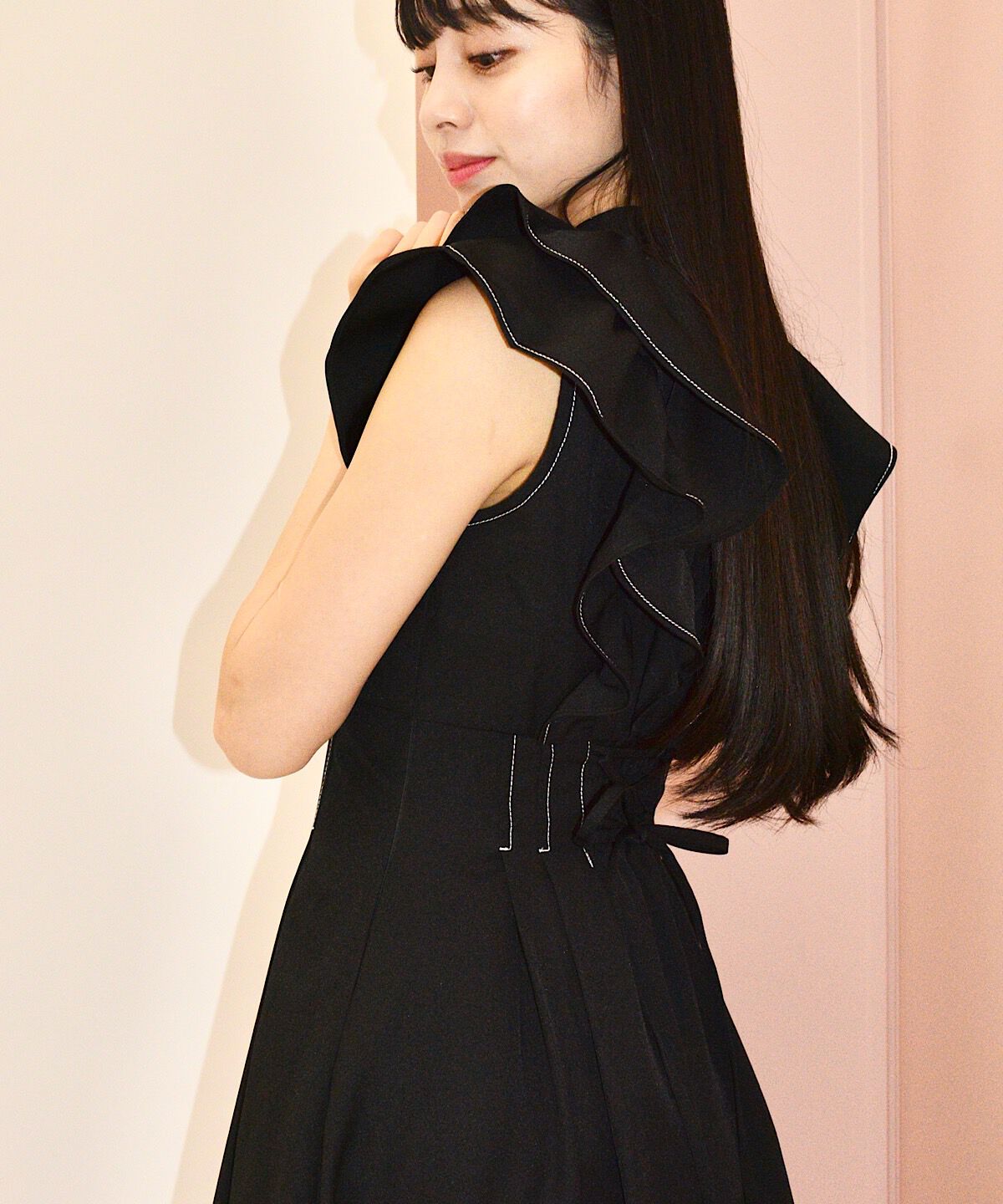 WILLSELECTION「ナローリボンラッフルフリルワンピース」|ワンピース|