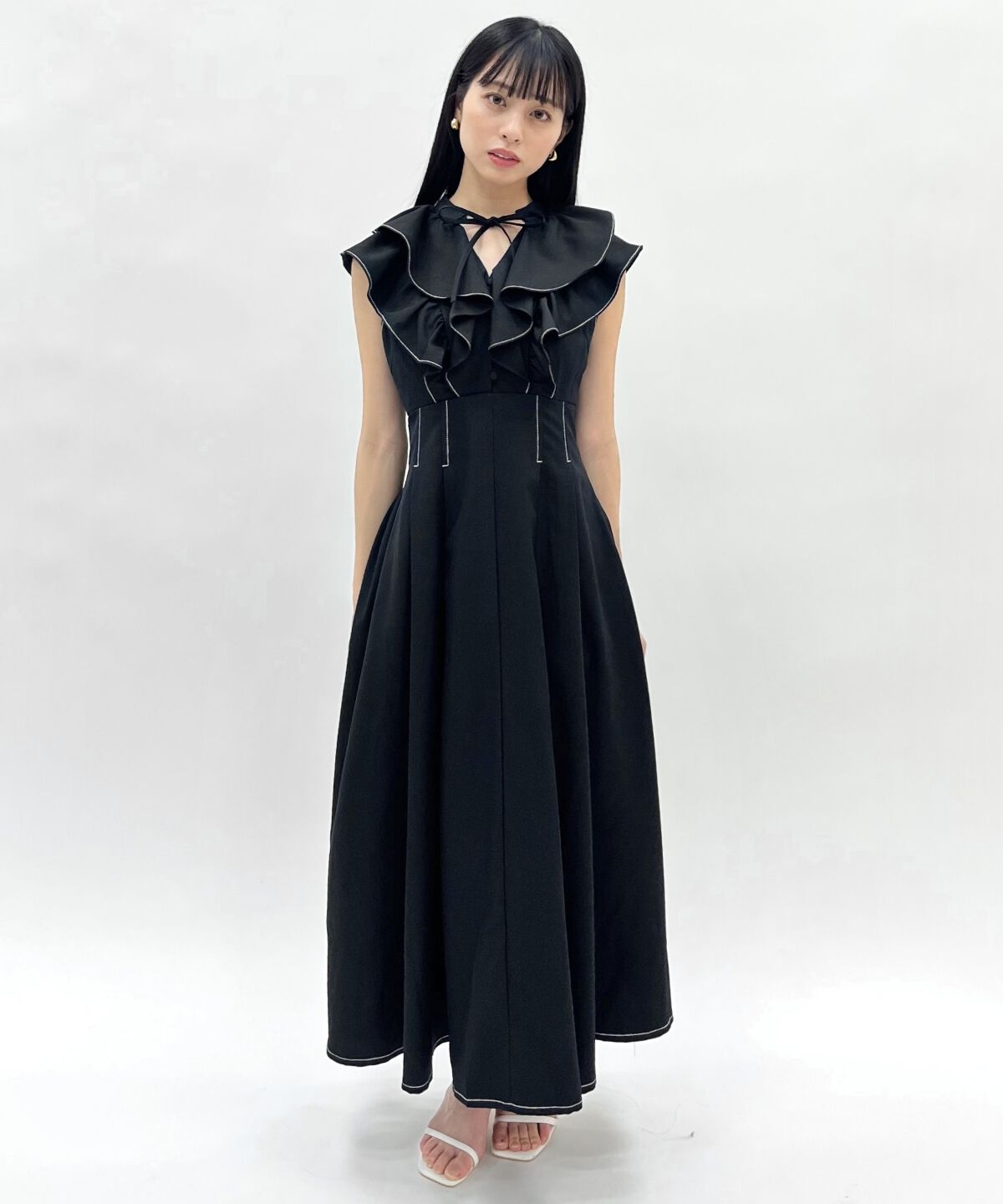 WILLSELECTION「ナローリボンラッフルフリルワンピース」|ワンピース|