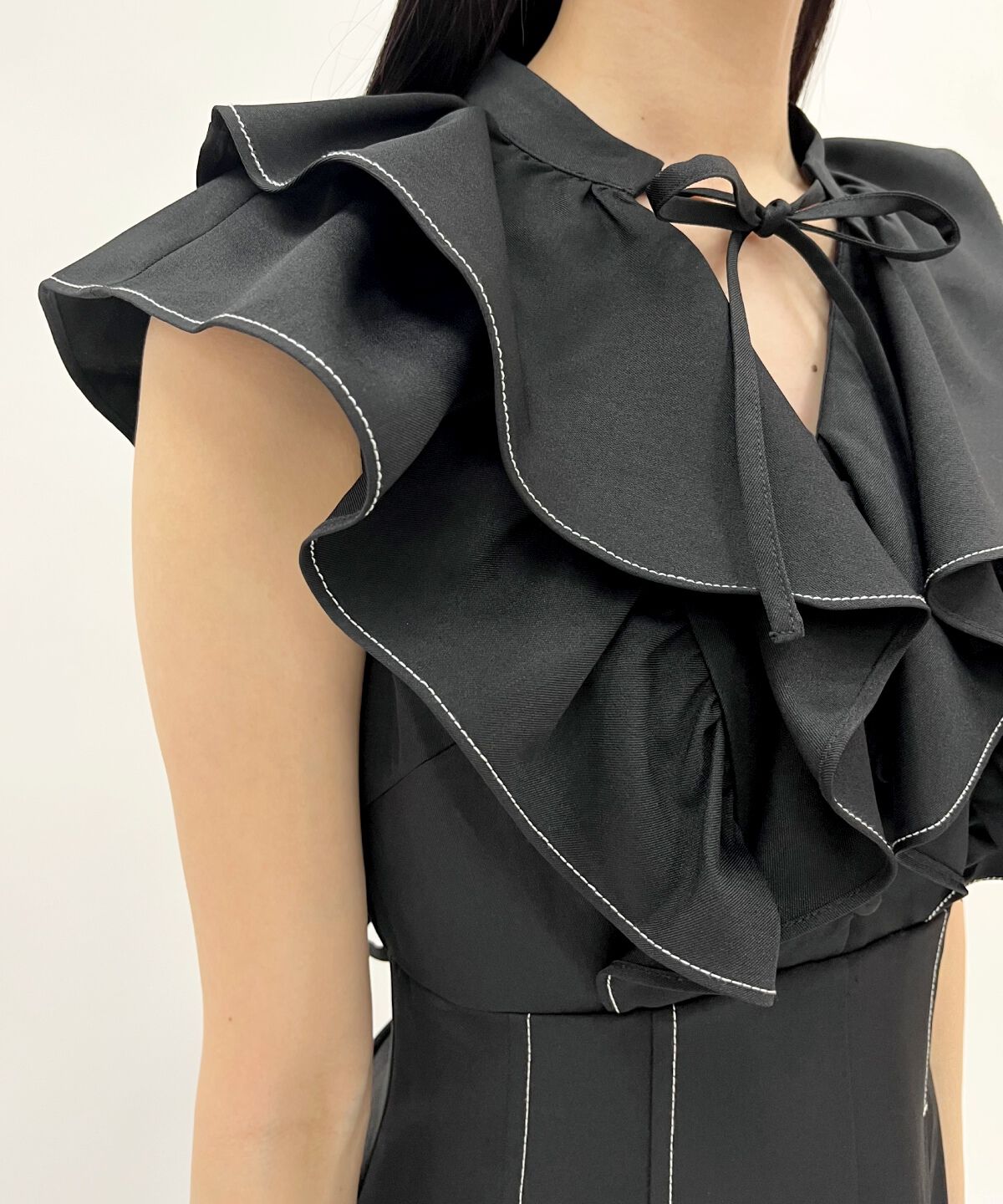 WILLSELECTION「ナローリボンラッフルフリルワンピース」|ワンピース|