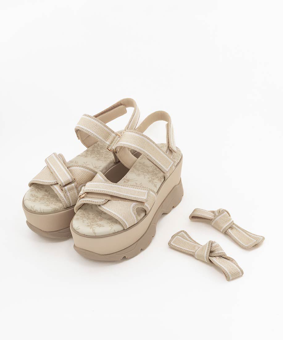  「2WAY トワルドゥジュイ リボンスポーツサンダル」|サンダル|