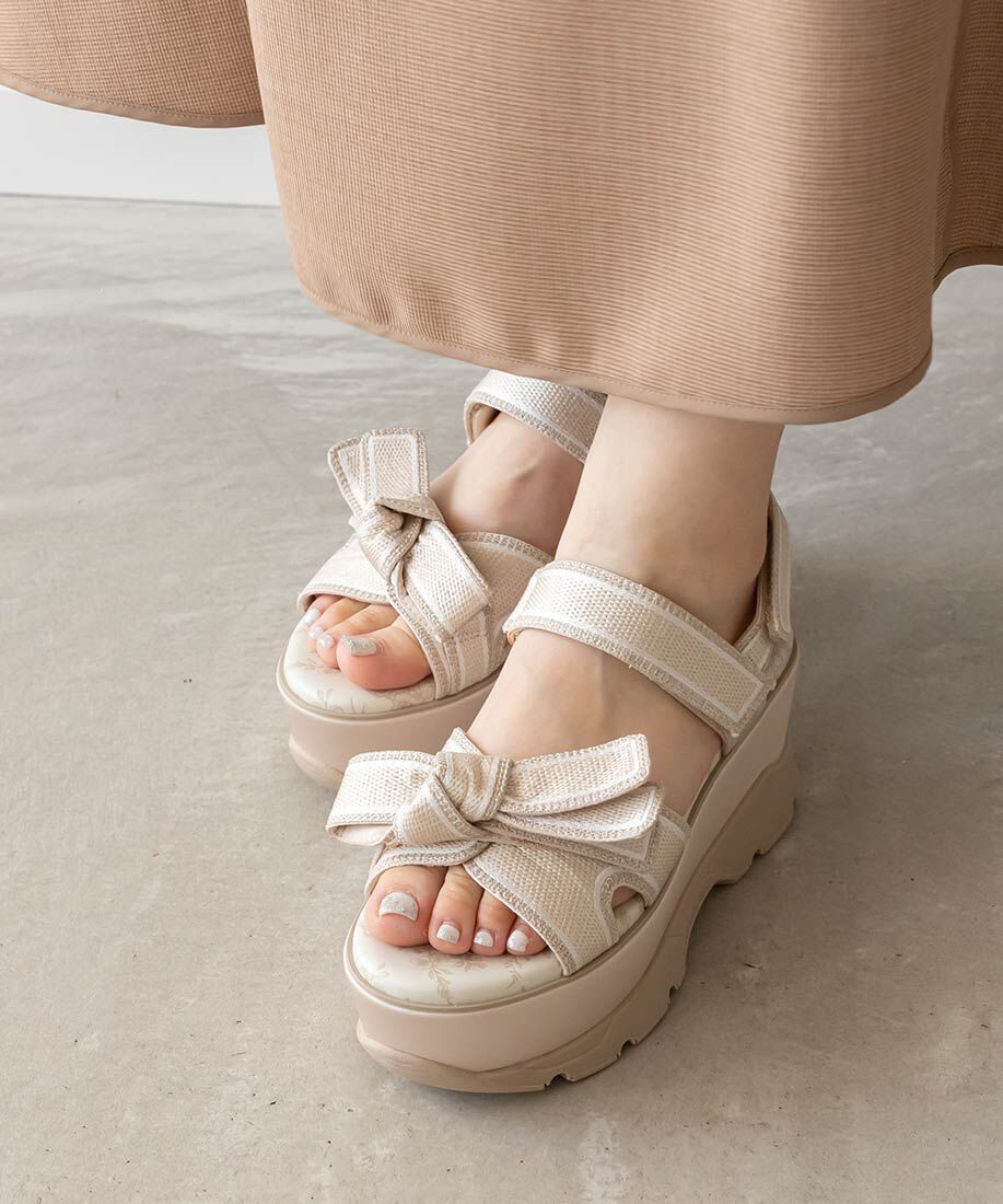  「2WAY トワルドゥジュイ リボンスポーツサンダル」|サンダル|