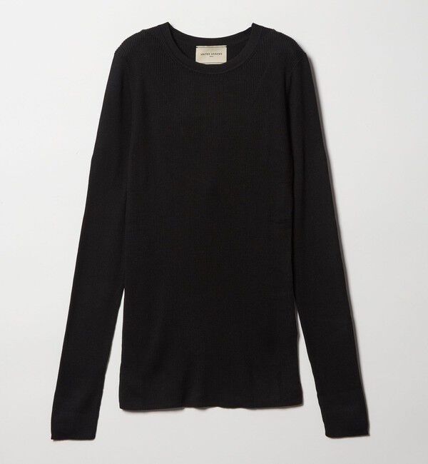 UNITED ARROWS「シルク リブ クルーネック ニット」|ニット・セーター|