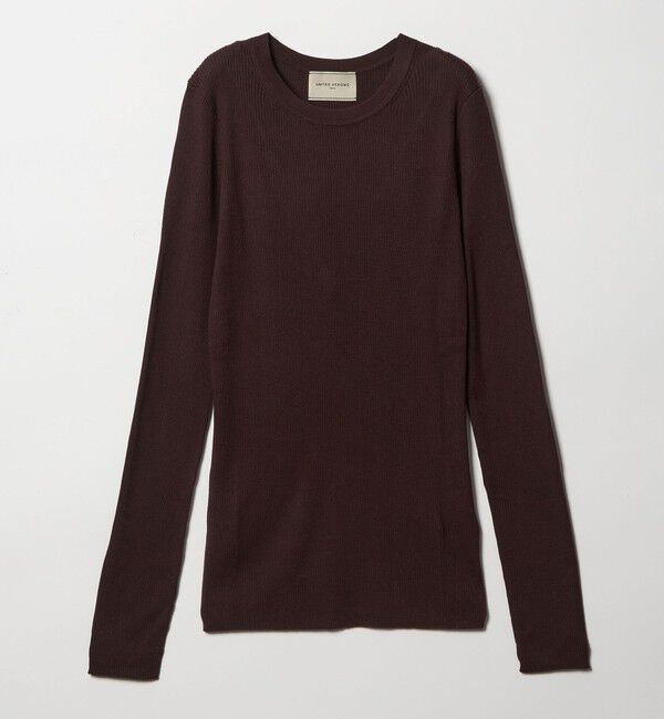 UNITED ARROWS「シルク リブ クルーネック ニット」|ニット・セーター|