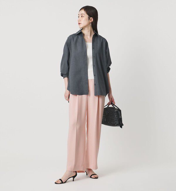 UNITED ARROWS「P 2タック ワイドパンツ ‐吸水速乾 帯電防止 接触冷感 ウォッシャブル‐」|スラックス|