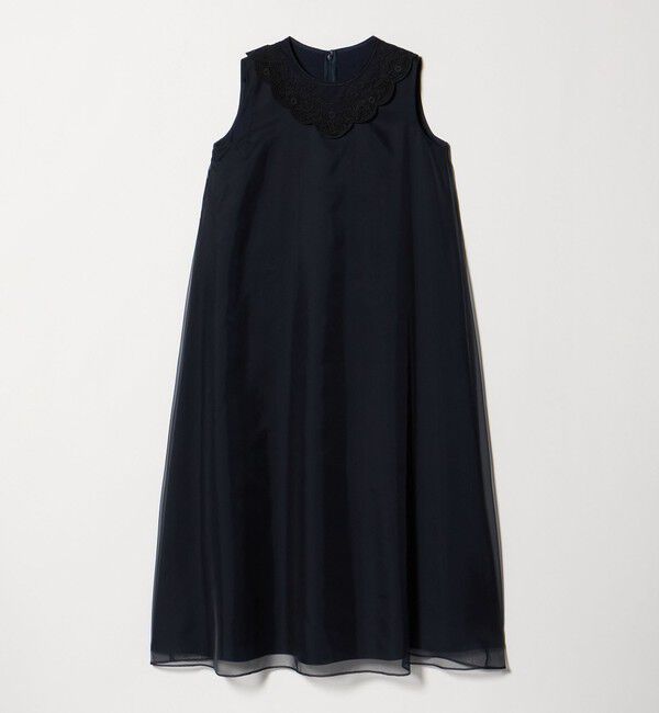 UNITED ARROWS「オーガンジー レース ワンピース」|ワンピース|NAVY