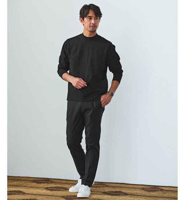 UNITED ARROWS green label relaxing「【WEB限定】JUST fit クリーン カノコ モックネック 長袖 Tシャツ -抗菌-」|Tシャツ・カットソー|