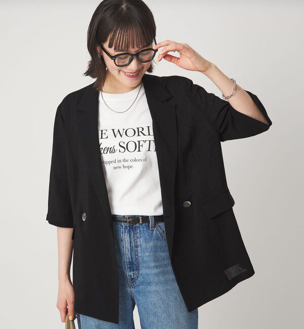 UNITED ARROWS green label relaxing「【結論シリーズ】シアーエアミドルスリーブジャケット［size SHORTあり］」|テーラードジャケット|