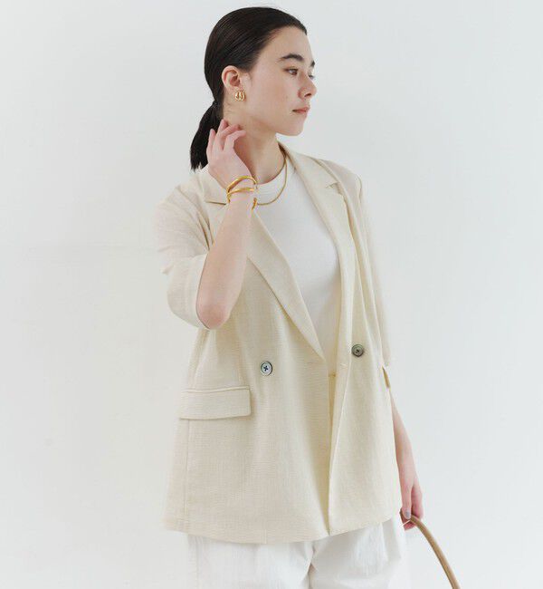 UNITED ARROWS green label relaxing「【結論シリーズ】シアーエアミドルスリーブジャケット［size SHORTあり］」|テーラードジャケット|