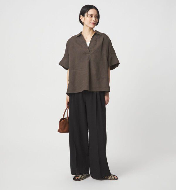 UNITED ARROWS green label relaxing「リネン スキッパー ショートスリーブ シャツ」|シャツ・ブラウス|