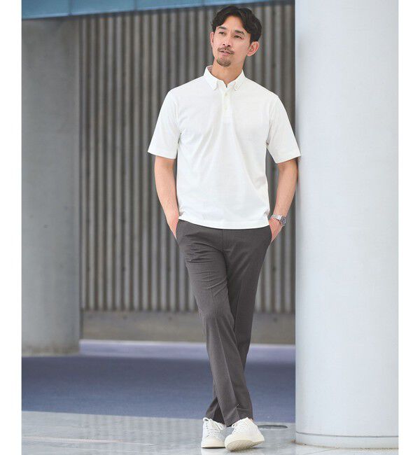 UNITED ARROWS green label relaxing「【WEB限定】JUST fit デイリー ドライ ボタンダウン 半袖 ポロシャツ -吸水速乾・抗菌-」|ポロシャツ|