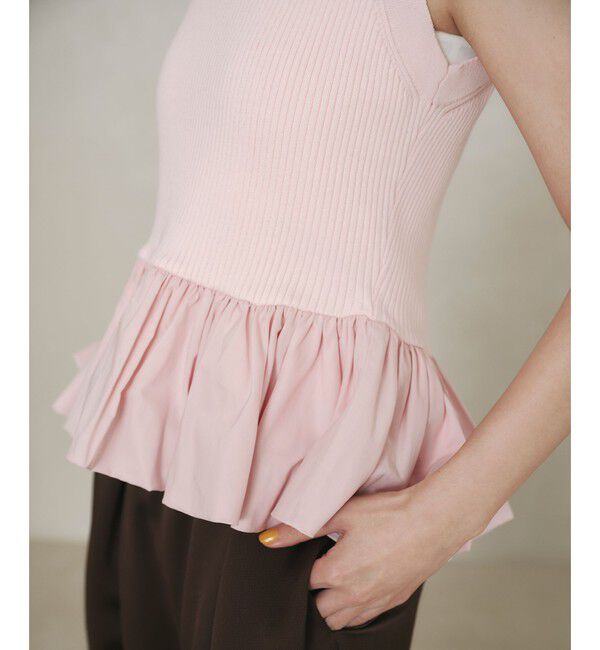 EMMEL REFINES「＜EMMEL REFINES＞EM スソバルーン ノースリーブ ニット」|ニット・セーター|