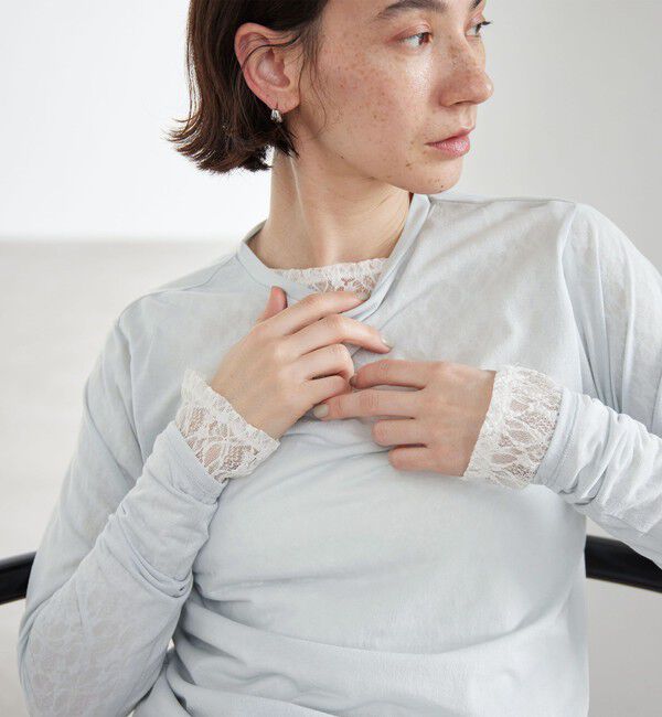 BEAUTY&YOUTH UNITED ARROWS「コットンナイロン天竺 シアー クルーネック Tシャツ」|Tシャツ・カットソー|