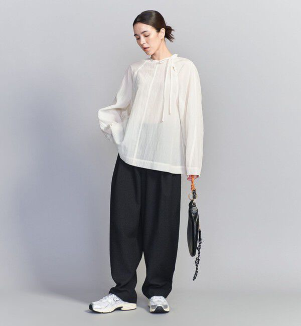 BEAUTY&YOUTH UNITED ARROWS「キュプラ リボンタイノーカラーブラウス」|シャツ・ブラウス|