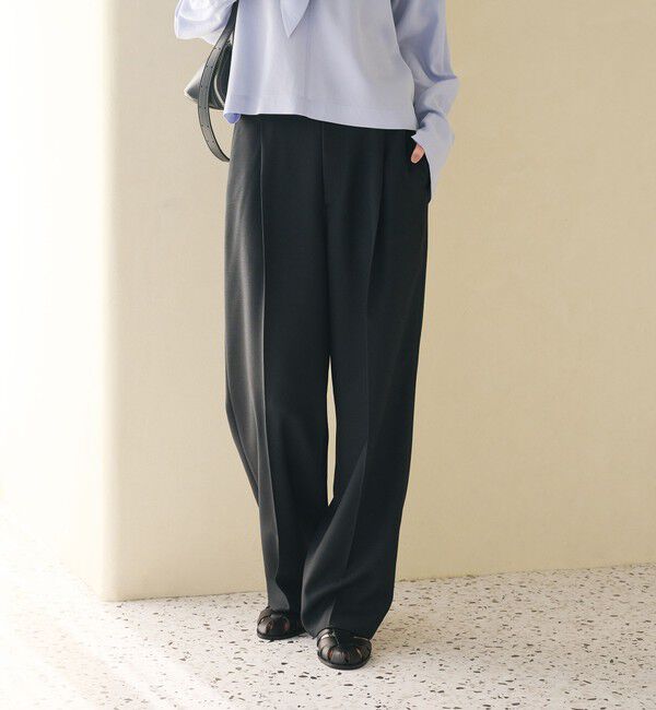 BEAUTY&YOUTH UNITED ARROWS「リネンライク ワイドストレートパンツ ウォッシャブル」|その他|NAVY