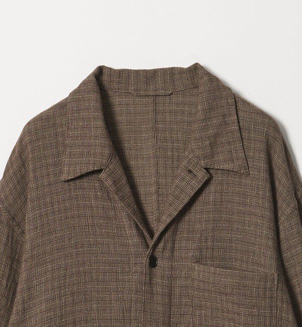 STEVEN ALAN「＜Steven Alan＞ コットンメッシュ チェック オープンカラー オーバー シャツ」|シャツ・ブラウス|