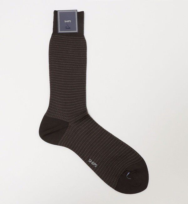 SHIPS「SHIPS: レギュラー バーズアイ ソックス 靴下」|ソックス|ブラウン