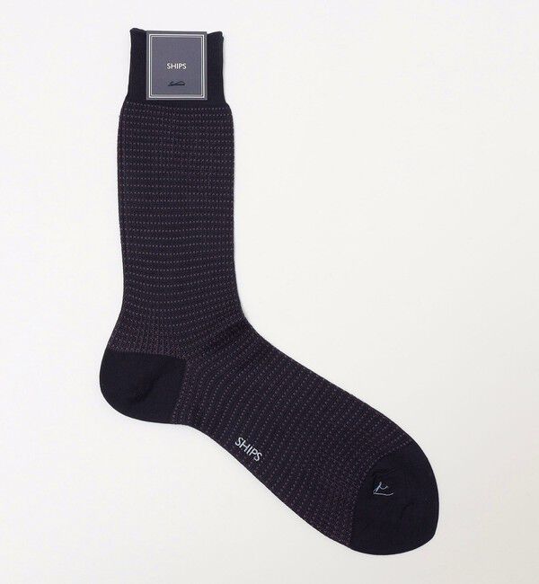SHIPS「SHIPS: レギュラー バーズアイ ソックス 靴下」|ソックス|ダークブルー