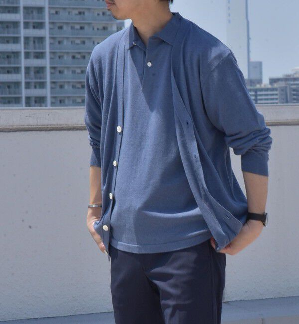 SHIPS any「SHIPS any:〈接触冷感〉ハイゲージ リネンミックス サマー ニット ポロシャツ 25SS◇」|ポロシャツ|