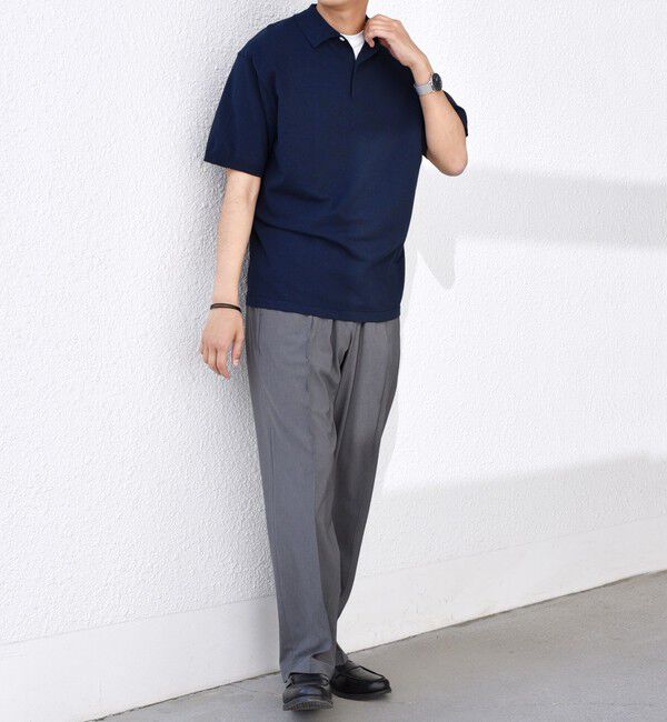 SHIPS any「SHIPS any:〈接触冷感〉ハイゲージ リネンミックス サマー ニット ポロシャツ 25SS◇」|ポロシャツ|