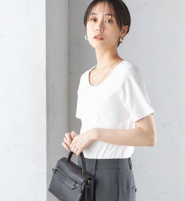 SHIPS for women「〈手洗い可能〉綿 SORONA クルーネック TEE◇」|Tシャツ・カットソー|オフホワイト