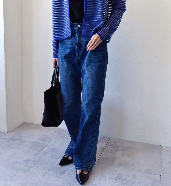 quaranciel「quaranciel:〈洗濯機可能〉セミフレア デニム パンツ」|デニム|