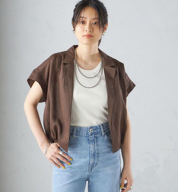 SHIPS for women「〈手洗い可能〉リネン ラペル デザイン 羽織 シャツ ◇」|シャツ・ブラウス|