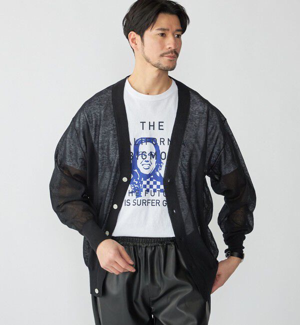 SHIPS「BENCH MARKING SHIRT: シアー ニット Vカーディガン」|カーディガン|