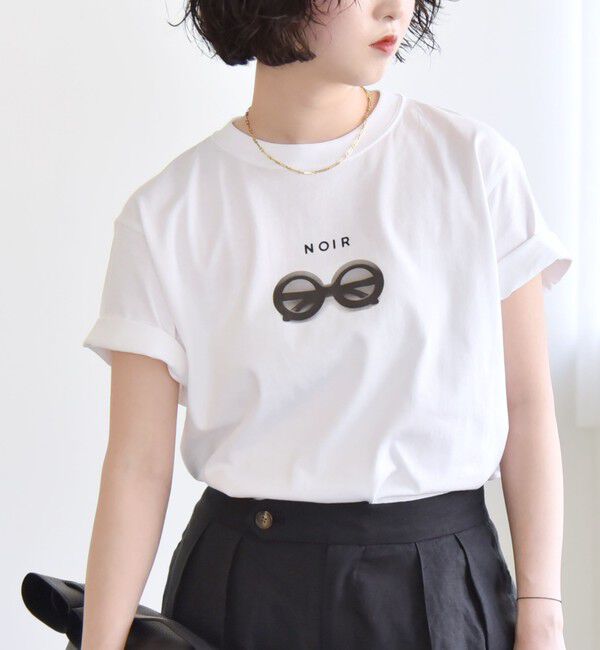 quaranciel「ANGE IN DISGUISE:〈手洗い可能〉コットン フォト & ロゴ TEE」|Tシャツ・カットソー|