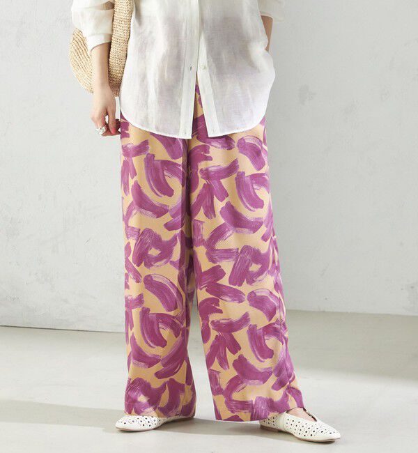 SHIPS for women「〈手洗い可能〉サテン プリント ドロスト パンツ」|その他|