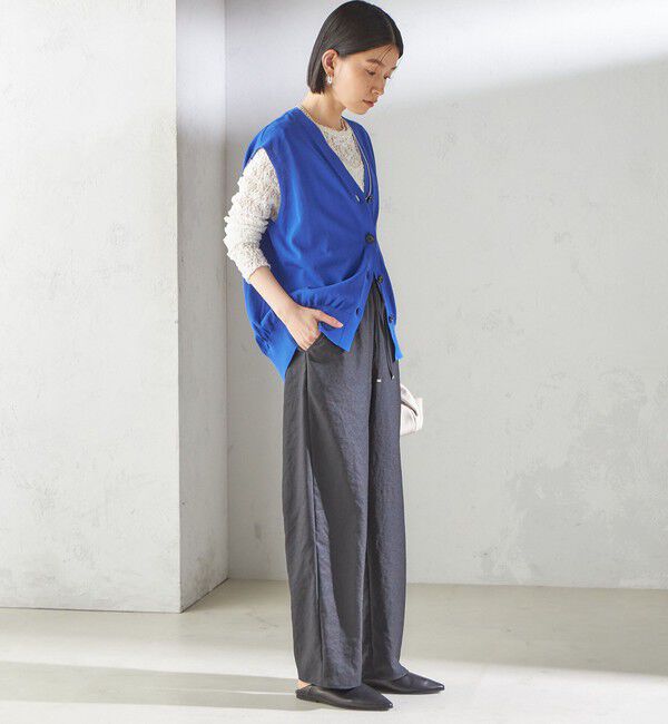 SHIPS for women「〈接触冷感 / 手洗い可能〉アイスコットン フレンチ スリーブ ジレ カーディガン」|ベスト・ジレ|