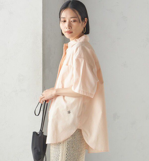 SHIPS for women「〈洗濯機可能〉オックス 刺繍 ショート スリーブ シャツ」|シャツ・ブラウス|