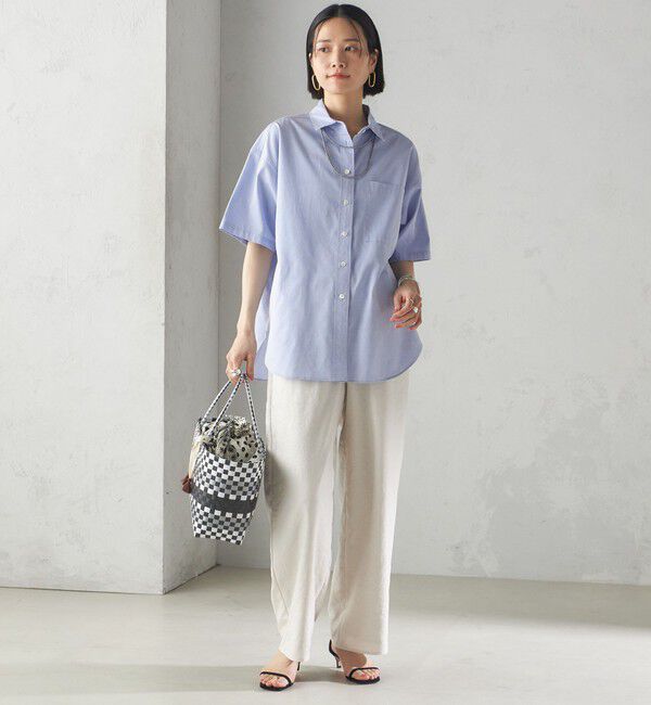 SHIPS for women「〈洗濯機可能〉オックス 刺繍 ショート スリーブ シャツ」|シャツ・ブラウス|