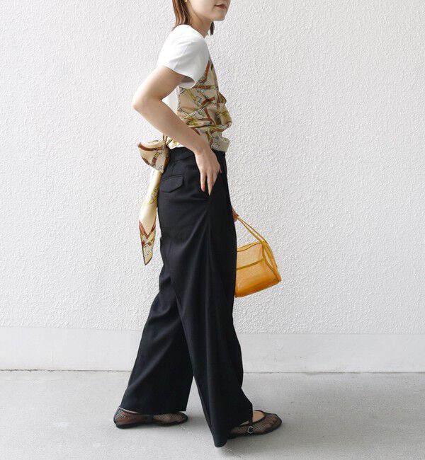 SHIPS for women「【WEB限定】〈手洗い可能〉スカーフ コンビ TEE」|Tシャツ・カットソー|