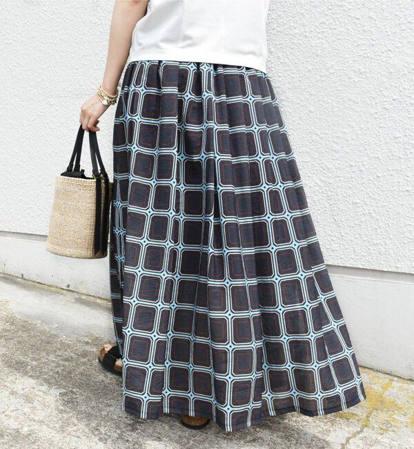 SHIPS for women「【SHIPS別注】UHURU:〈手洗い可能〉シアープリント ギャザー スカート」|スカート|